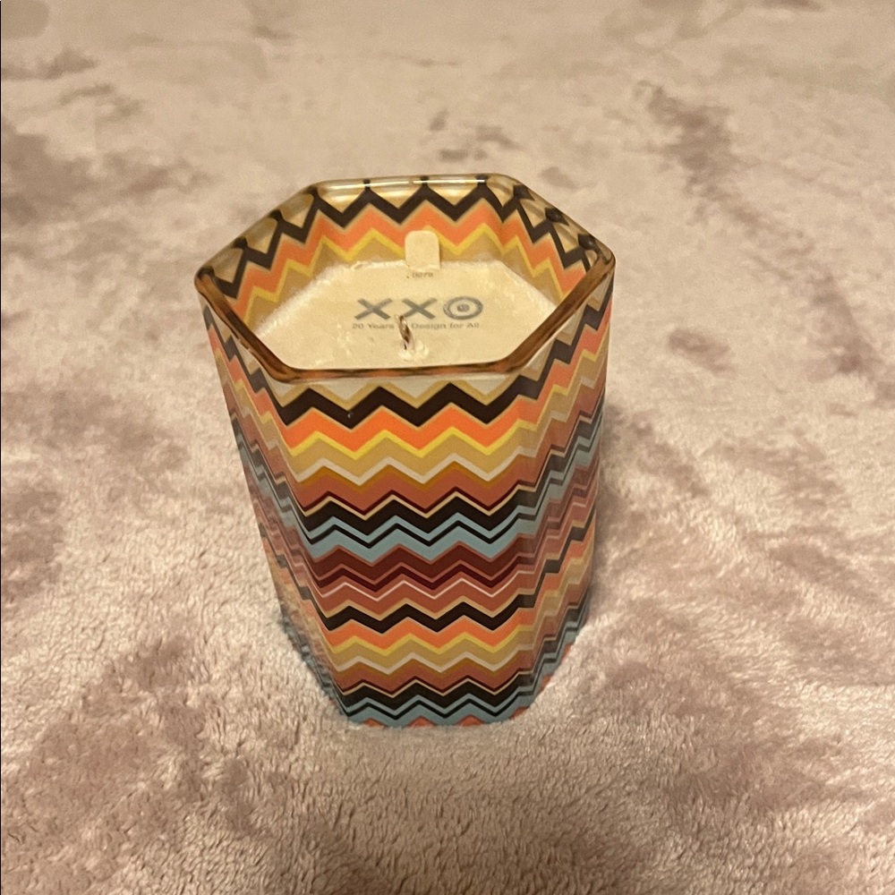 Target Missoni Glass Candle - Yellow, Orange, Blue, Black